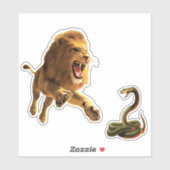Lion gebeten door cobra sticker (Vel)