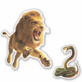 Lion gebeten door cobra sticker (Voorkant)