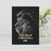 Lion geeft nooit op bedankkaart (Staand voorkant)