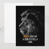 Lion geeft nooit op bedankkaart (Voorkant / Achterkant)