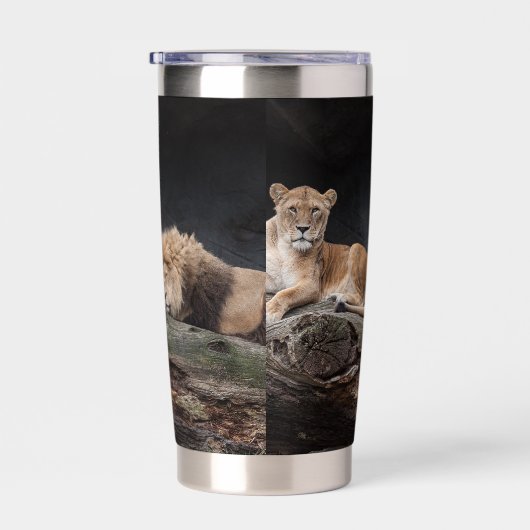 Lion Geïsoleerde Drinkbeker (Rechts)