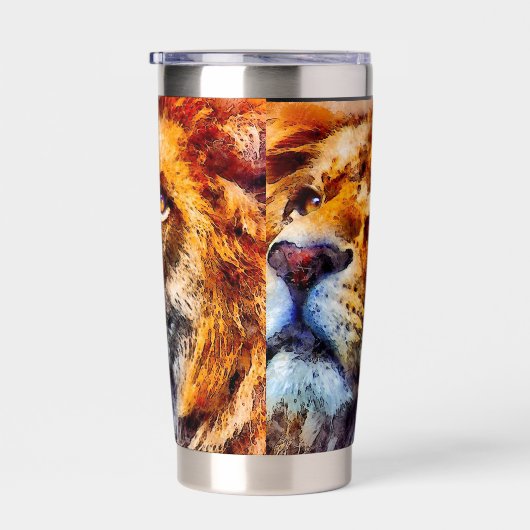 Lion Geïsoleerde Drinkbeker (Rechts)