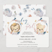 Lion Gender Reopenbaarmakingsuitnodiging Kaart (Voorkant / Achterkant)