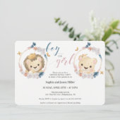 Lion Gender Reopenbaarmakingsuitnodiging Kaart (Staand voorkant)