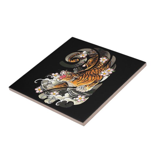 Lion Gift | Hoger Tattoo Cool Brave Tegeltje (Zijkant)