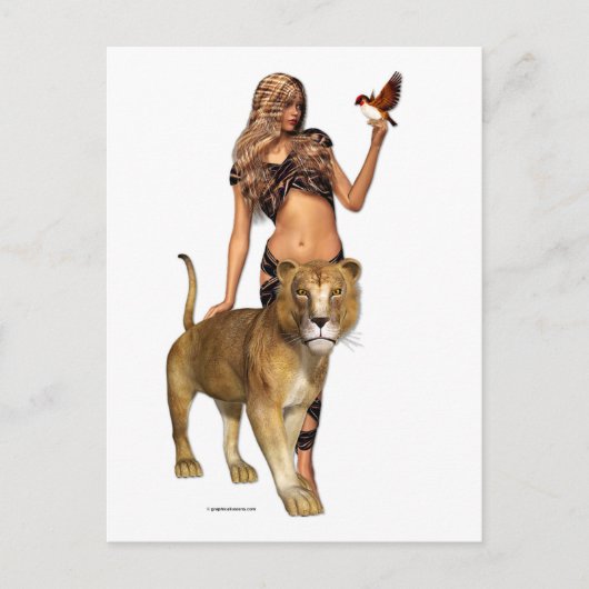 Lion Girl Briefkaart (Voorkant)