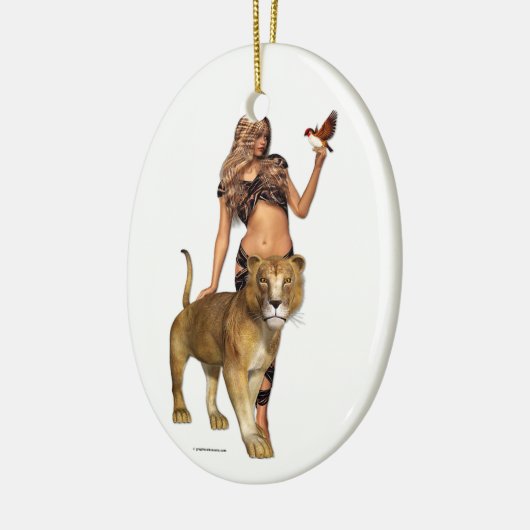 Lion Girl Keramisch Ornament (Links)