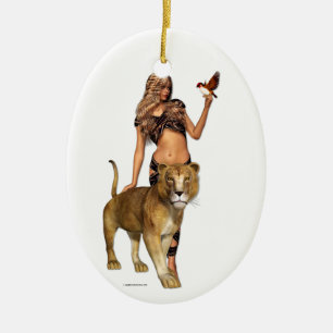 Lion Girl Keramisch Ornament