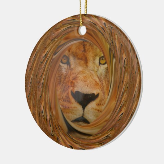 Lion glimlach keramisch ornament (Links)