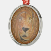 Lion glimlach metalen ornament (Links)