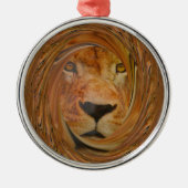 Lion glimlach metalen ornament (Voorkant)