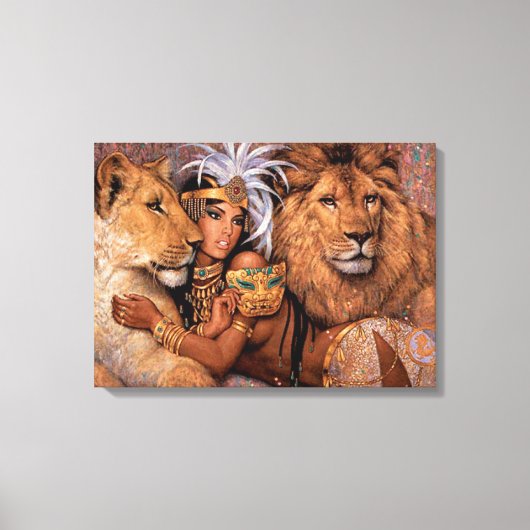Lion Goddess Egyptian Princess Canvas Art (Voorkant)