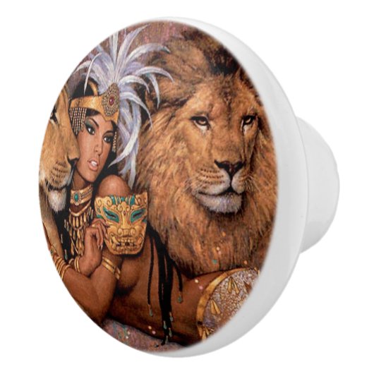 Lion Goddess Egyptian Princess Ceramic Pull Knob Keramische Knop (Rechts)