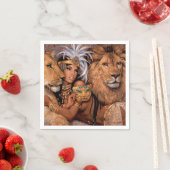 Lion Goddess Egyptische prinses Napkin Servet (Insitu)