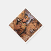Lion Goddess Egyptische prinses Napkin Servet (Hoek)