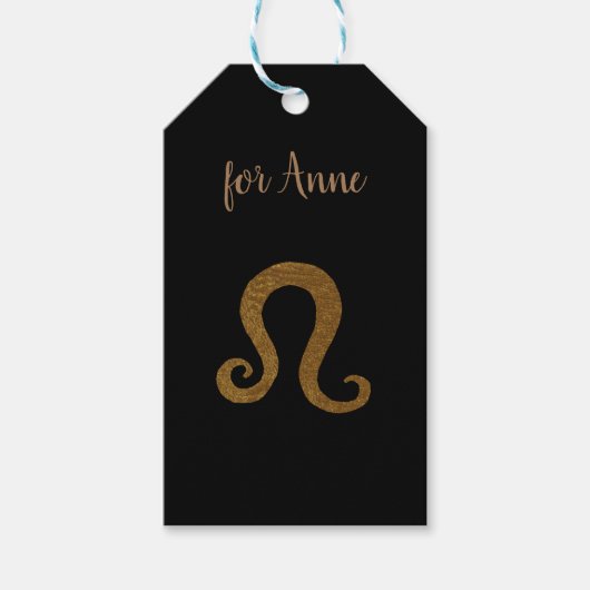 Lion Golden Custom Astrology Sign Cadeaulabel (Voorkant)