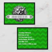  lion & Green Chevron Modern Visitekaartje (Voorkant / Achterkant)