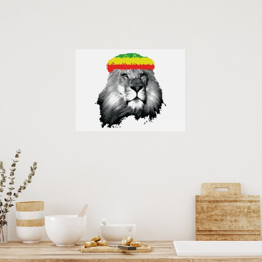 Lion GREEN YELLOW RED Poster (Keuken)