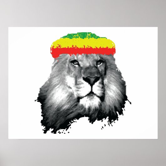 Lion GREEN YELLOW RED Poster (Voorkant)