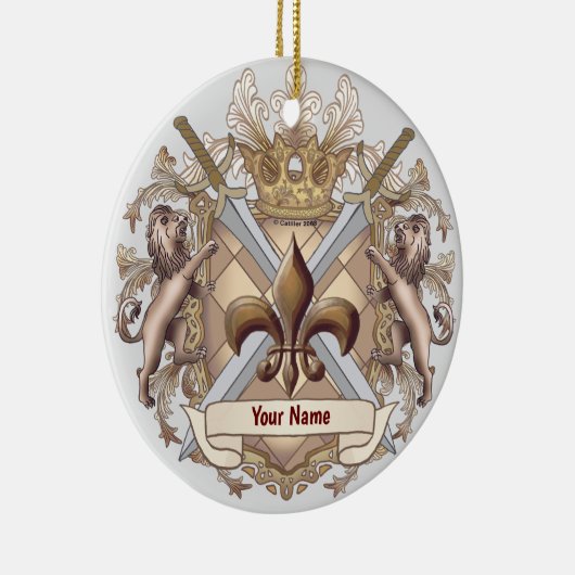 Lion Griffin Shield achternaam ornament (Rechts)