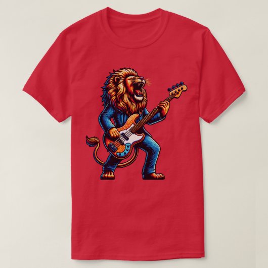 Lion Groove King brullende bas T-shirt (Design voorkant)