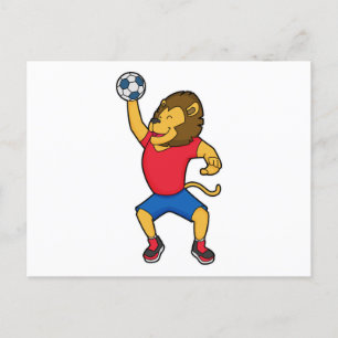 Lion Handball-speler Handball Briefkaart