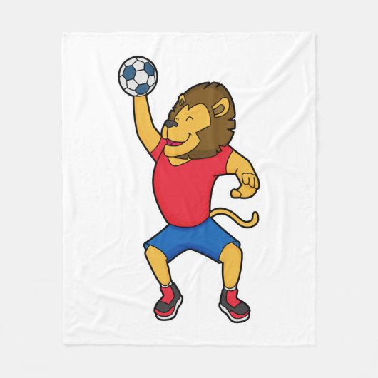 Lion Handball-speler Handball Fleece Deken (Voorkant)