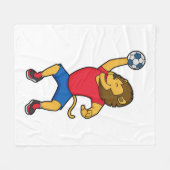 Lion Handball-speler Handball Fleece Deken (Voorkant (Horizontaal))