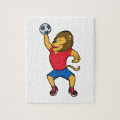 Lion Handball-speler Handball Legpuzzel (Verticaal)