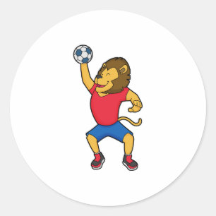 Lion Handball-speler Handball Ronde Sticker