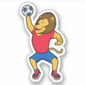 Lion Handball-speler Handball Sticker (Voorkant)