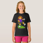 Lion Handball-speler Handball T-shirt (Voorkant volledig)
