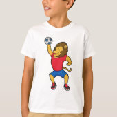 Lion Handball-speler Handball T-shirt (Voorkant)