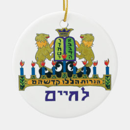 Lion Hanukiah Keramisch Ornament