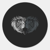 Lion hart ronde sticker (Voorkant)