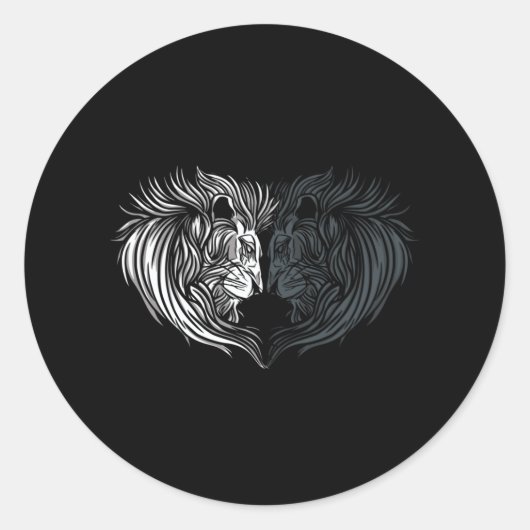 Lion hart ronde sticker (Voorkant)