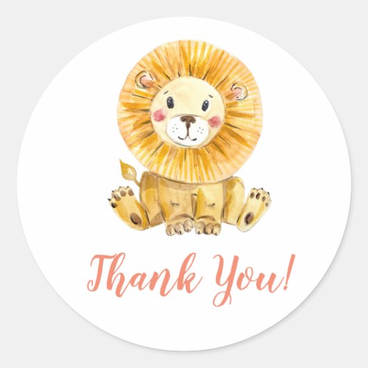 Lion Hartelijk dank Ronde Sticker (Voorkant)