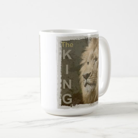 Lion Head Animal King Elegant Trendy Sjabloon Koffiemok (Voorkant rechts)