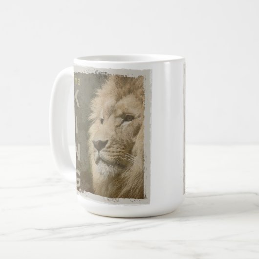 Lion Head Animal King Elegant Trendy Sjabloon Koffiemok (Voorkant links)