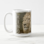 Lion Head Animal King Elegant Trendy Sjabloon Koffiemok (Links)