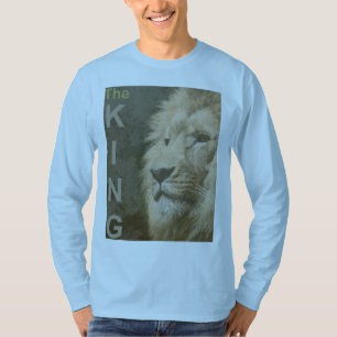 Lion Head Animal Mannen Lichtblauw Lange Mouw T-shirt
