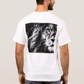 Lion Head Back Side Print Pop Art Sjabloon Mannen T-shirt (Achterkant)