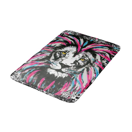 Lion Head Bath Mat | Blauwroze luienwissel (Gekanteld)