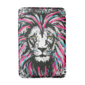 Lion Head Bath Mat | Blauwroze luienwissel (Voorkant Verticaal)
