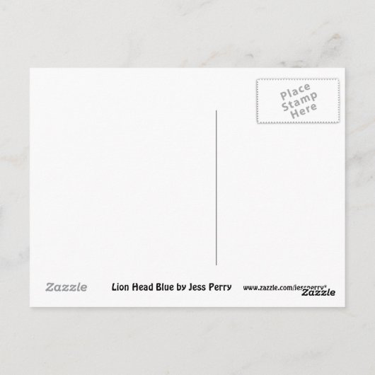 Lion Head Blue briefkaart (Achterkant)