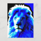 Lion Head Blue briefkaart (Voorkant)