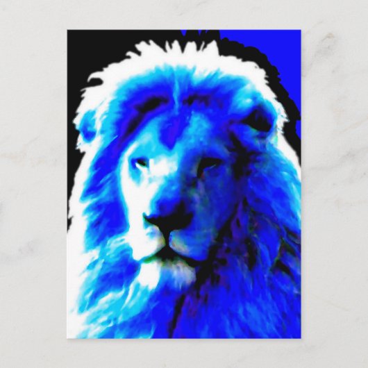 Lion Head Blue briefkaart (Voorkant)