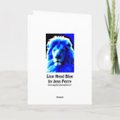 Lion Head Blue-groetkaart Kaart (Achterkant)