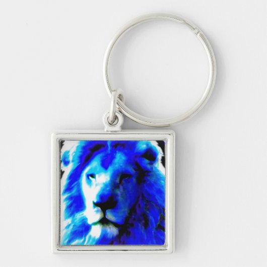 Lion Head Blue sleutelhanger (Voorkant)