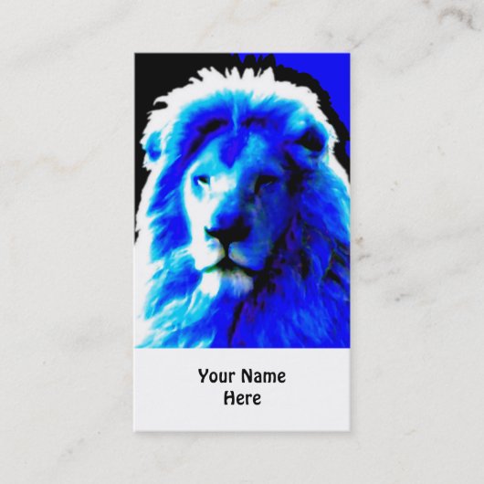 Lion Head Blue visitekaartje White (Voorkant)